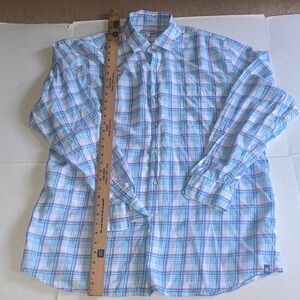 Peter Millar Light Blue Checkered longsleeve dress shirt LT